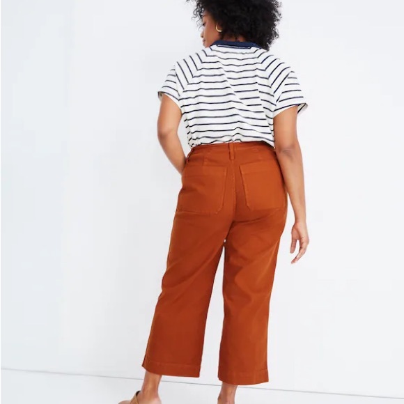 Madewell Pants - Madewell Curvy Slim Emmet Wide Leg Crop Nutmeg Burnt Orange Pants Size 31